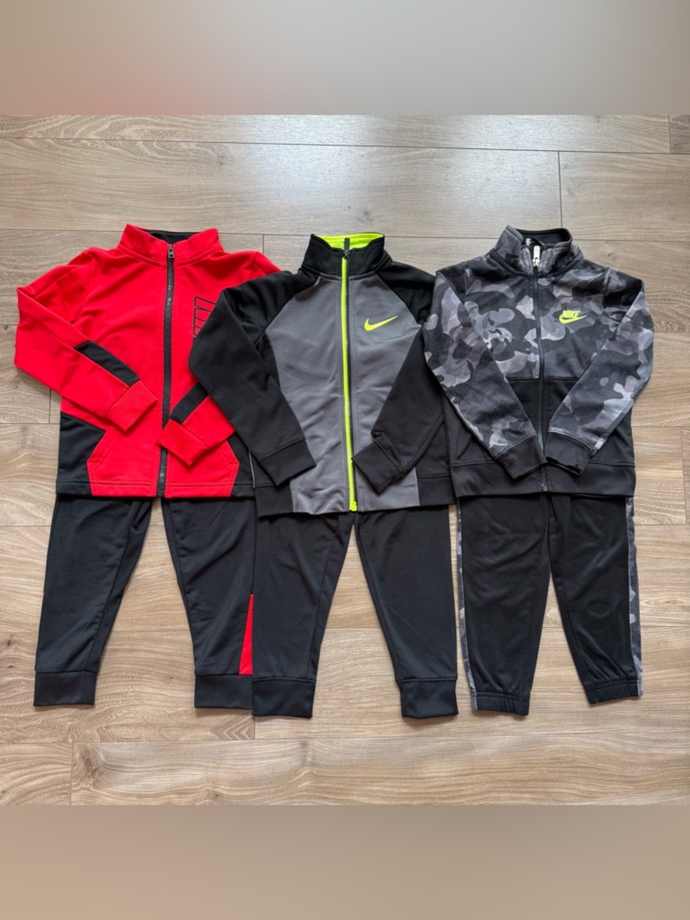 Nike Red, Black & Gray Kids Track Jacket 3 Sets